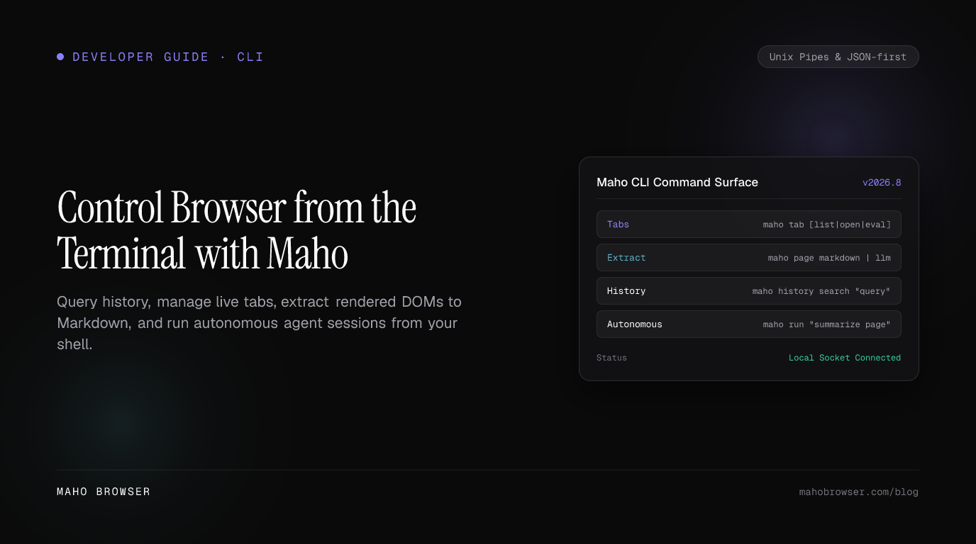 Maho CLI Terminal Browser Control